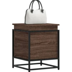 vidaXL Productos Del Hogar-Caja de almacenaje con tapa madera marrón roble 40x40x51,5 cm