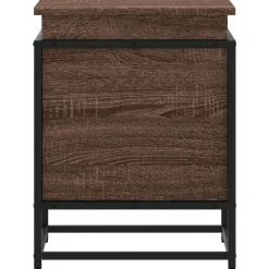 vidaXL Productos Del Hogar-Caja de almacenaje con tapa madera marrón roble 40x40x51,5 cm
