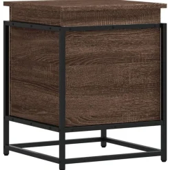 vidaXL Productos Del Hogar-Caja de almacenaje con tapa madera marrón roble 40x40x51,5 cm