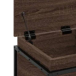 vidaXL Productos Del Hogar-Caja de almacenaje con tapa madera marrón roble 40x40x51,5 cm