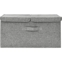 vidaXL Caja de almacenaje tela 50x30x25 cm Gris Sale