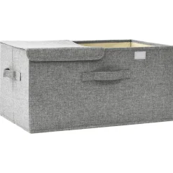 vidaXL Caja de almacenaje tela 50x30x25 cm Gris Sale
