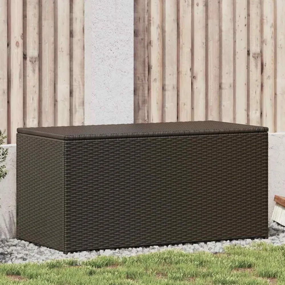 vidaXL Muebles De Jardín-Caja de almacenaje jardín ratán sintético marrón 100x50x50 cm