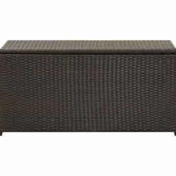 vidaXL Muebles De Jardín-Caja de almacenaje jardín ratán sintético marrón 100x50x50 cm