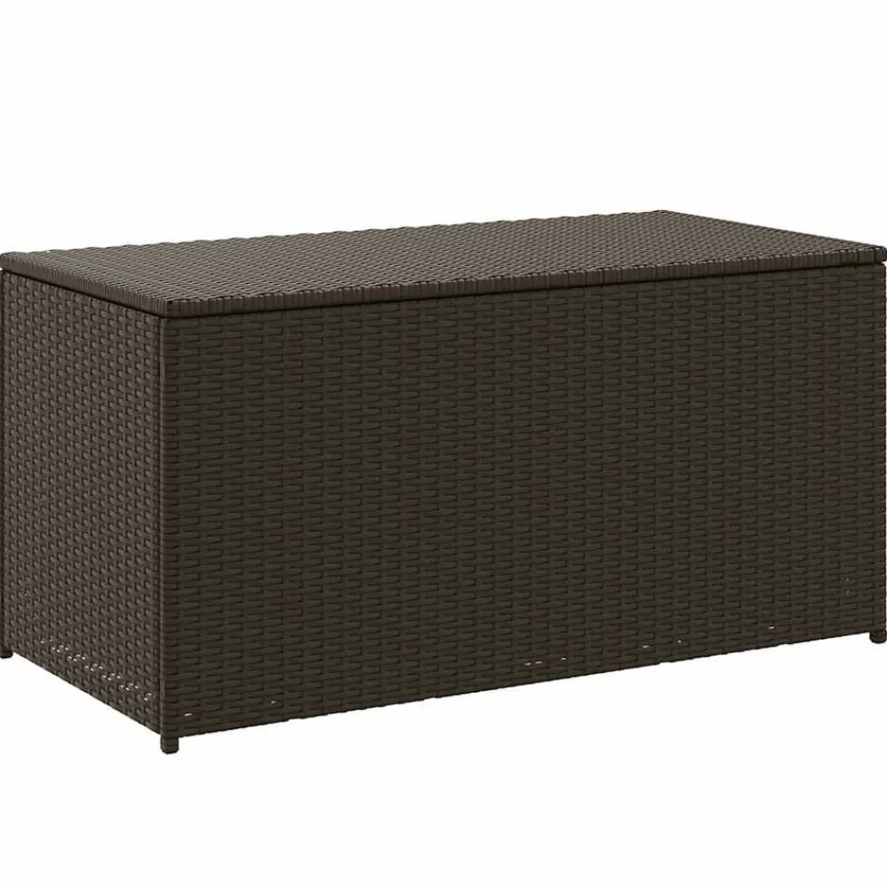 vidaXL Muebles De Jardín-Caja de almacenaje jardín ratán sintético marrón 100x50x50 cm