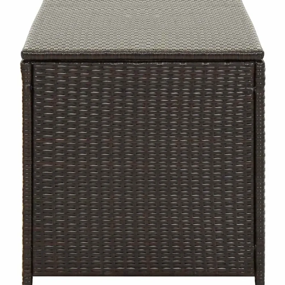 vidaXL Muebles De Jardín-Caja de almacenaje jardín ratán sintético marrón 100x50x50 cm