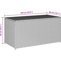 vidaXL Muebles De Jardín-Caja de almacenaje jardín ratán sintético marrón 100x50x50 cm