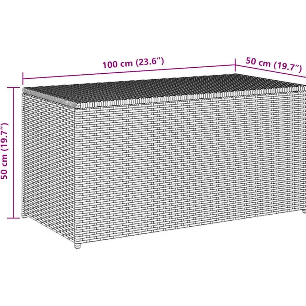 vidaXL Muebles De Jardín-Caja de almacenaje jardín ratán sintético marrón 100x50x50 cm