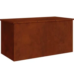 vidaXL Caja de Almacenamiento Exterior Oxidado 100 x 50,5 x 50 cm Acero oxidado Discount