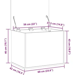 vidaXL Caja de Almacenamiento 60 x 42 x 46 cm Roble negro Discount