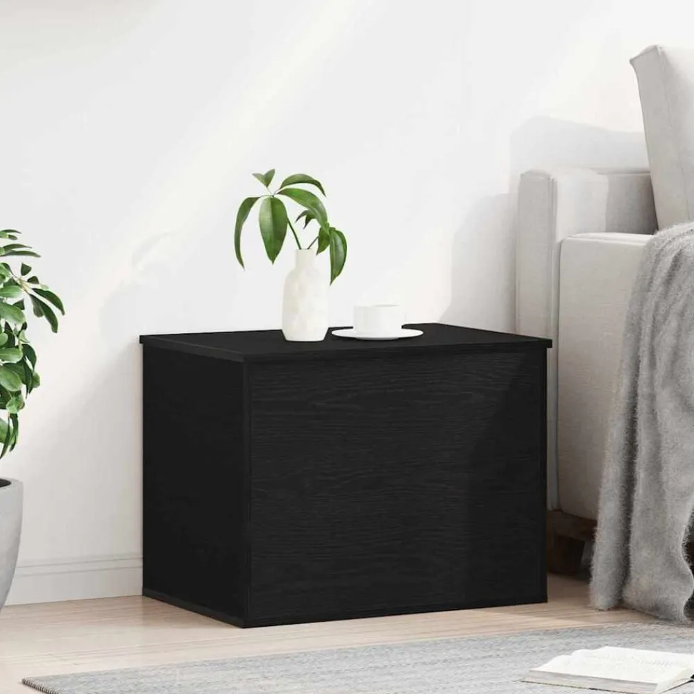 vidaXL Caja de Almacenamiento 60 x 42 x 46 cm Roble negro Discount