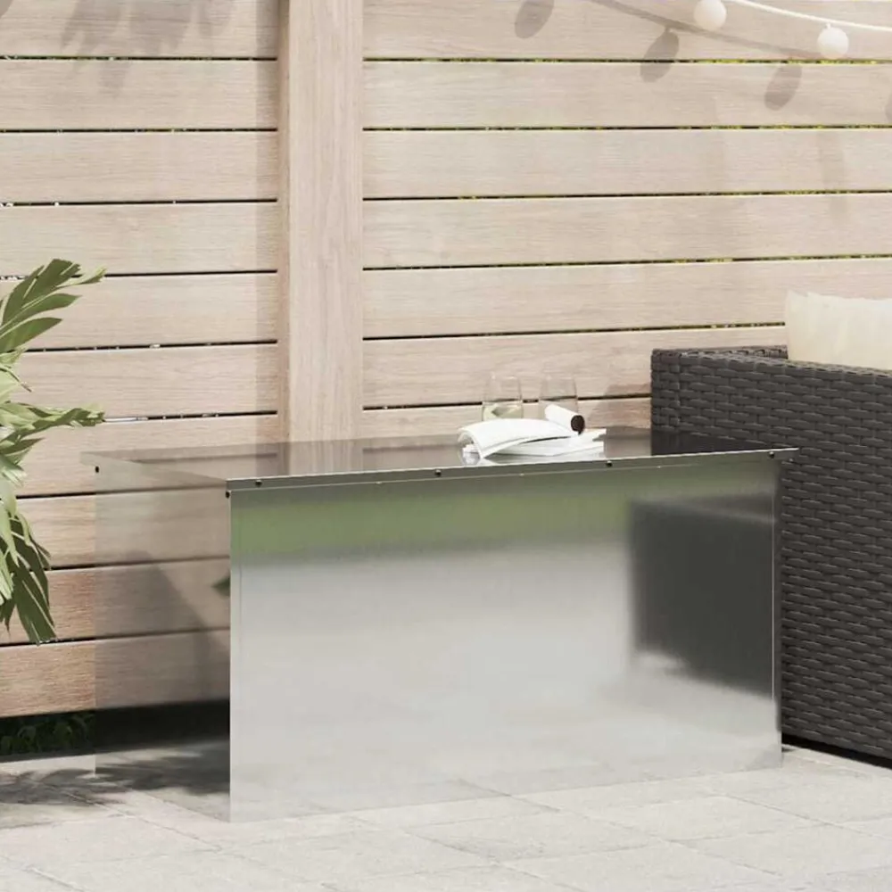 vidaXL Caja de Almacenamiento Exterior Plateado 100 x 50,5 x 50 cm Acero galvanizado Clearance