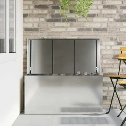 vidaXL Caja de Almacenamiento Exterior Plateado 100 x 50,5 x 50 cm Acero galvanizado Clearance