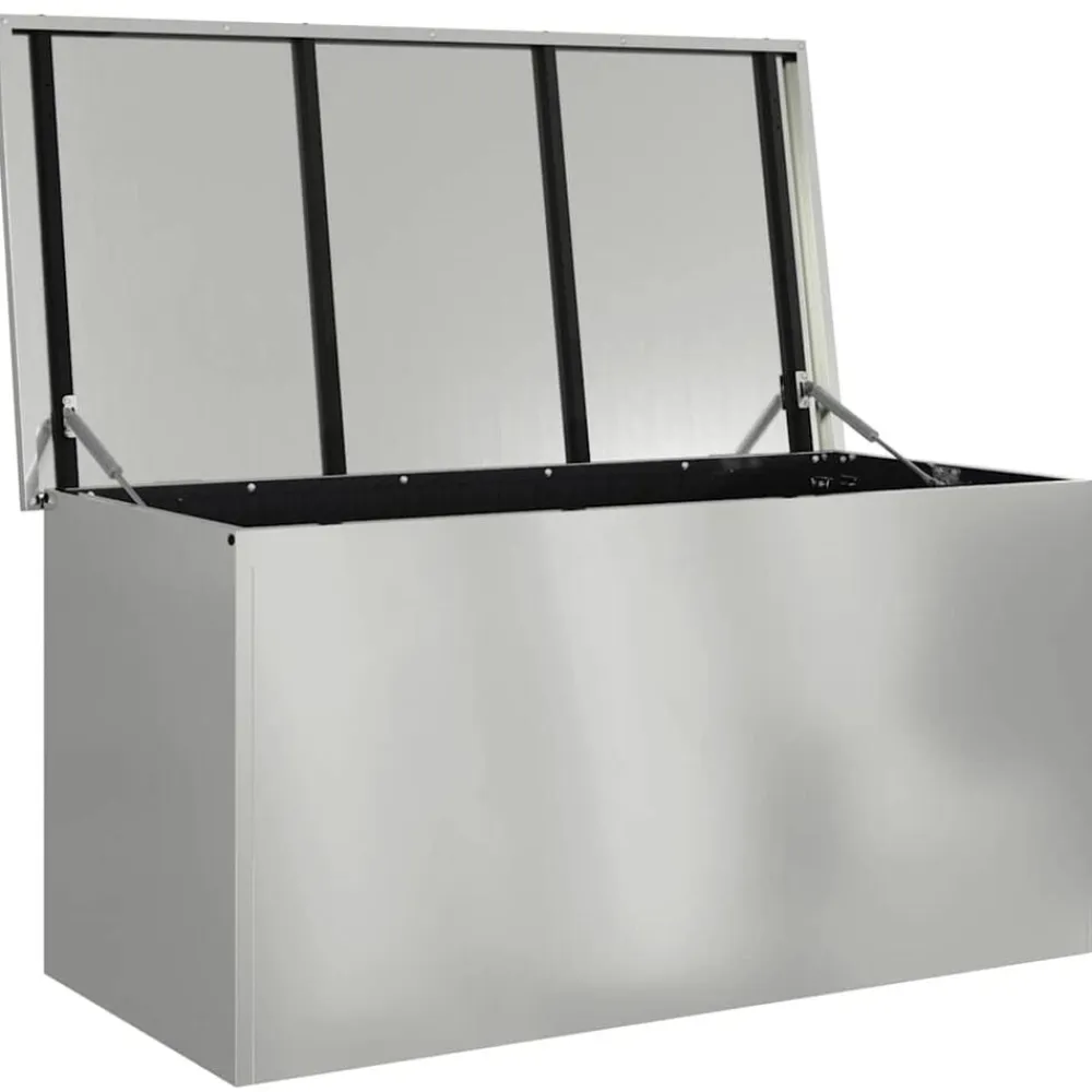 vidaXL Caja de Almacenamiento Exterior Plateado 100 x 50,5 x 50 cm Acero galvanizado Clearance