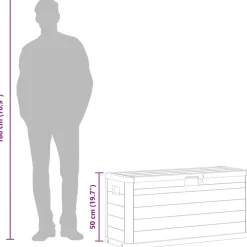 vidaXL Muebles De Jardín-Caja de almacenamiento de jardín 280 L marrón