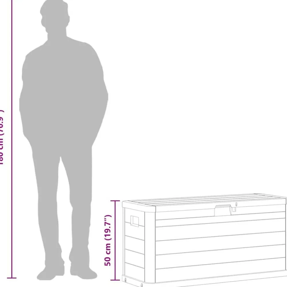 vidaXL Muebles De Jardín-Caja de almacenamiento de jardín 280 L marrón