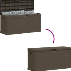 vidaXL Muebles De Jardín-Caja de almacenamiento de jardín 280 L marrón