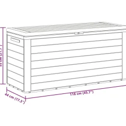 vidaXL Muebles De Jardín-Caja de almacenamiento de jardín gris 116x44x55 cm