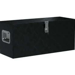 vidaXL Accesorios De Bricolaje-Caja de aluminio negra 80x30x35 cm