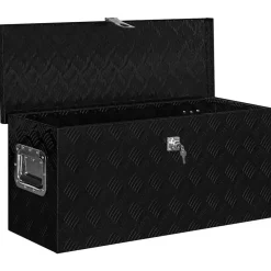 vidaXL Accesorios De Bricolaje-Caja de aluminio negra 80x30x35 cm