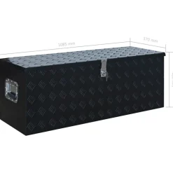 vidaXL Accesorios De Bricolaje-Caja de aluminio 1085x370x400 mm negra