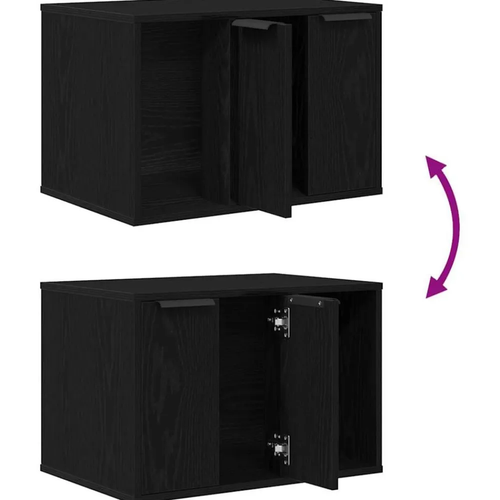 vidaXL Caja de arena para gatos de , 60 x 40 x 40 cm, madera de ingeniería Roble negro Best