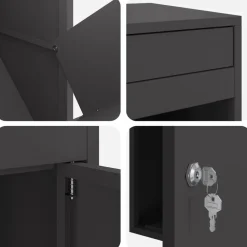 vidaXL Decoración-Caja de entrega de paquetes 41 x 38 x 103 cm Acero
