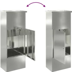 vidaXL Caja de entrega de paquetes Negro 44,5 x 29 x 110,5 cm Acero galvanizado New