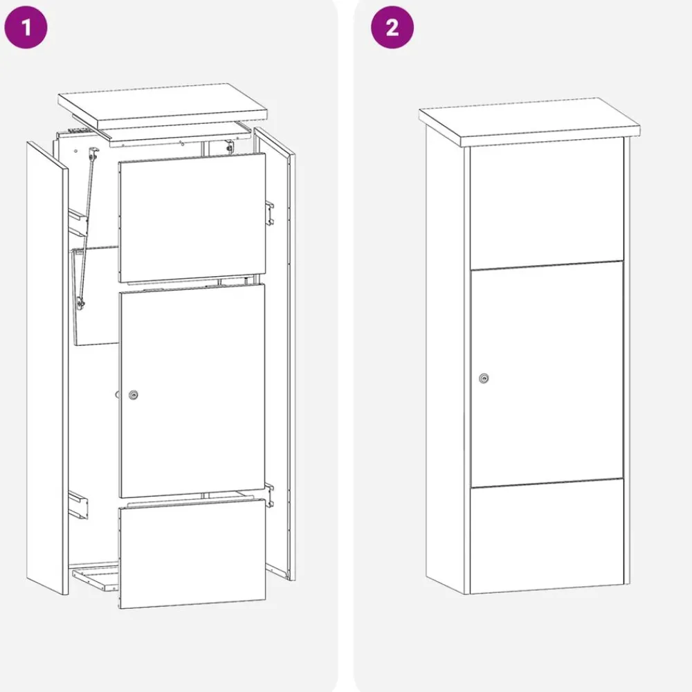 vidaXL Caja de entrega de paquetes 44,5 x 29 x 110,5 cm Acero Negro