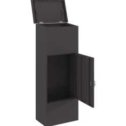 vidaXL Caja de entrega de paquetes 44,5 x 29 x 110,5 cm Acero Negro