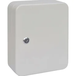 vidaXL Caja de Llaves con cerradura Marfil 20 x 7,5 x 25 cm Acero Best