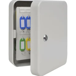 vidaXL Caja de Llaves con cerradura Marfil 20 x 7,5 x 25 cm Acero Best