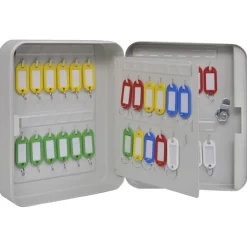vidaXL Caja de Llaves con cerradura Marfil 20 x 7,5 x 25 cm Acero Best