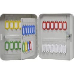 vidaXL Caja de Llaves con cerradura Marfil 20 x 7,5 x 25 cm Acero Best