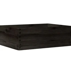 vidaXL Caja de madera con asas madera maciza pino negra 40x30x13 cm Negro Sale