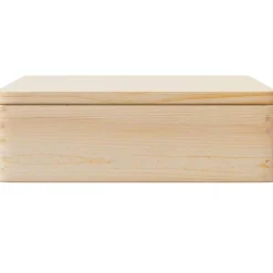 vidaXL Caja de madera con tapa madera maciza de pino 40x30x13 cm Natural Clearance