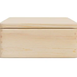 vidaXL Caja de madera con tapa madera maciza de pino 40x30x13 cm Natural Clearance