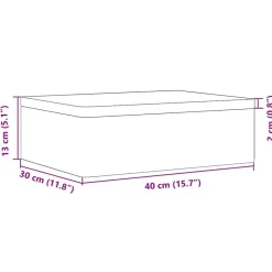 vidaXL Caja de madera con tapa madera maciza de pino 40x30x13 cm Natural Clearance