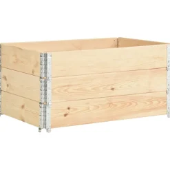 vidaXL Manipulación De Materiales-Caja de palés 3 unidades madera maciza de pino 80x120 cm