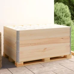 vidaXL Manipulación De Materiales-Caja de palés 3 unidades madera maciza de pino 80x120 cm