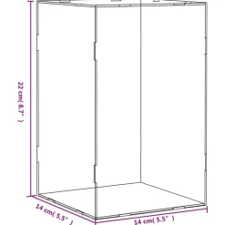 vidaXL Venta Al Por Menor-Caja expositora transparente de acrílico 14x14x22 cm