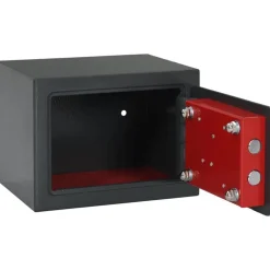 vidaXL Seguridad Empresarial Y Del Hogar-Caja Fuerte con cerradura Gris oscuro 23 x 17 x 17 cm Acero