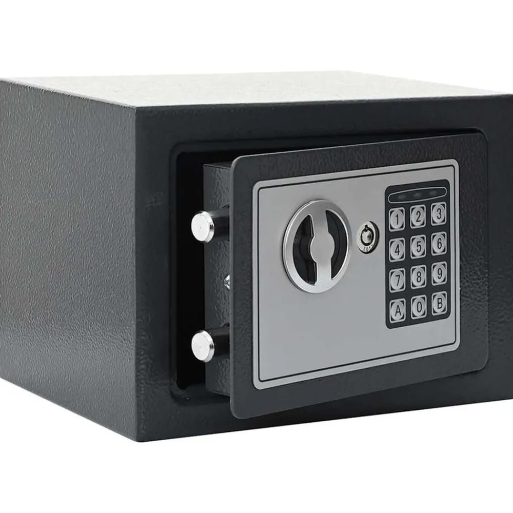 vidaXL Caja fuerte digital Gris oscuro 23 x 17 x 17 cm Acero Online