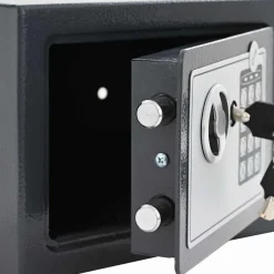vidaXL Caja fuerte digital Gris oscuro 23 x 17 x 17 cm Acero Online