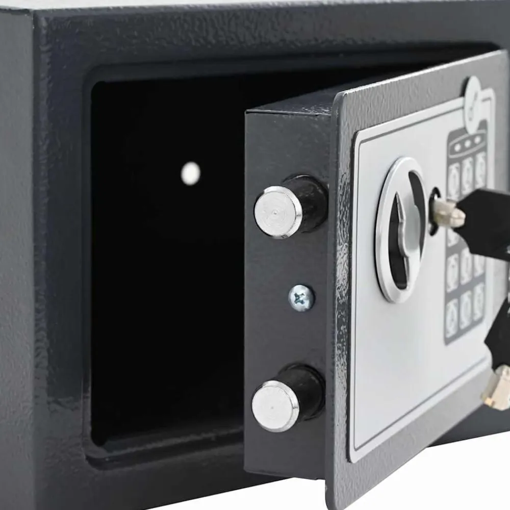 vidaXL Caja fuerte digital Gris oscuro 23 x 17 x 17 cm Acero Online