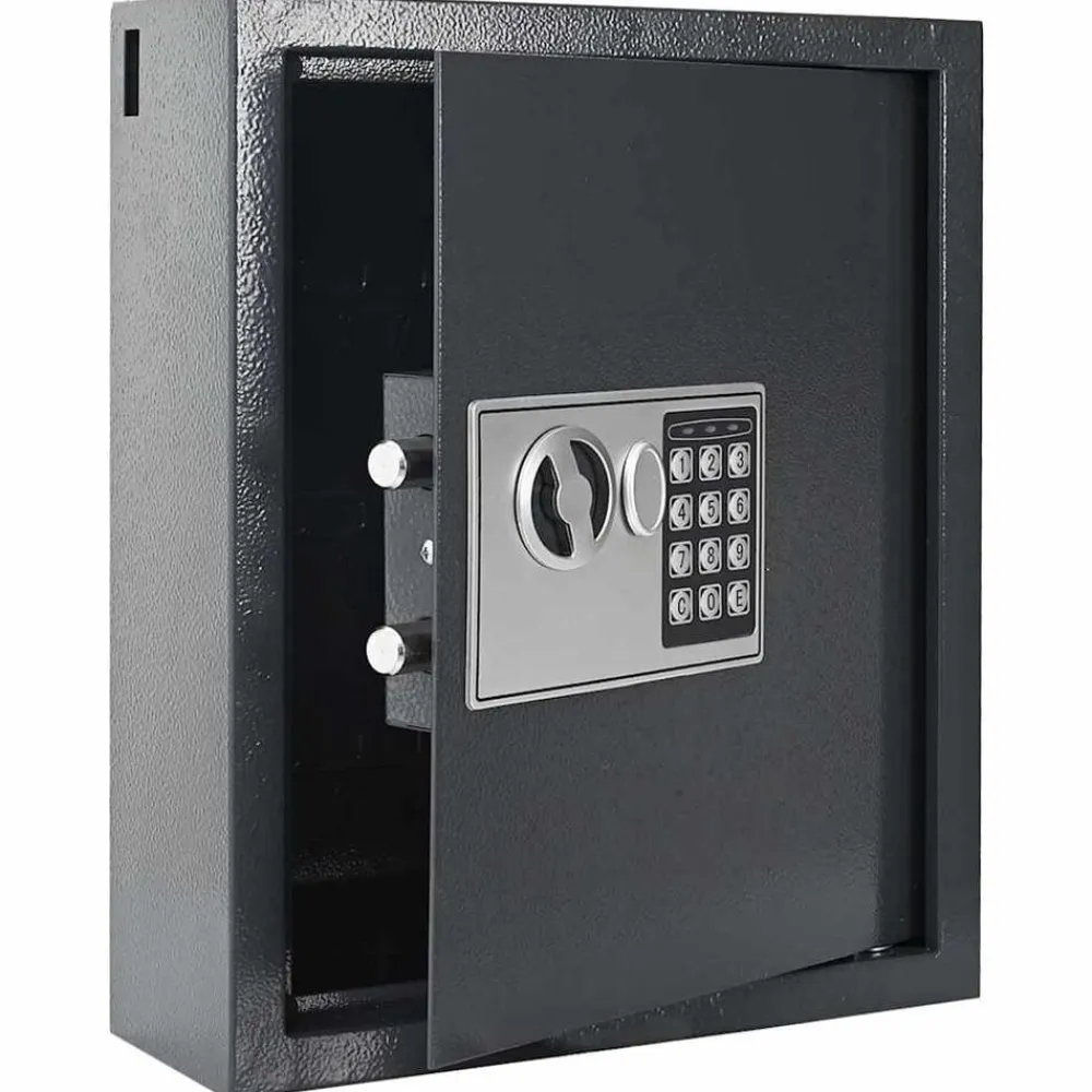 vidaXL Seguridad Empresarial Y Del Hogar-Caja fuerte digital Gris oscuro 30 x 10 x 36,5 cm Acero
