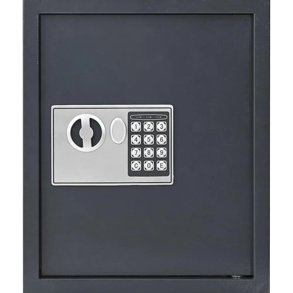 vidaXL Seguridad Empresarial Y Del Hogar-Caja fuerte digital Gris oscuro 30 x 10 x 36,5 cm Acero