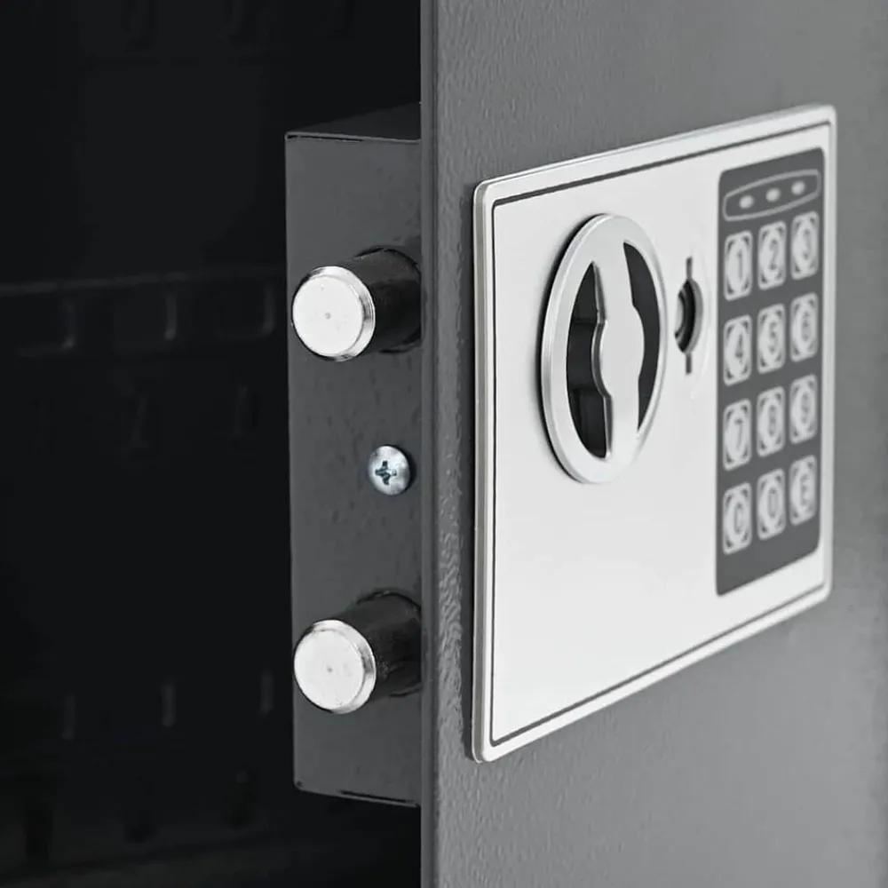 vidaXL Seguridad Empresarial Y Del Hogar-Caja fuerte digital Gris oscuro 30 x 10 x 36,5 cm Acero