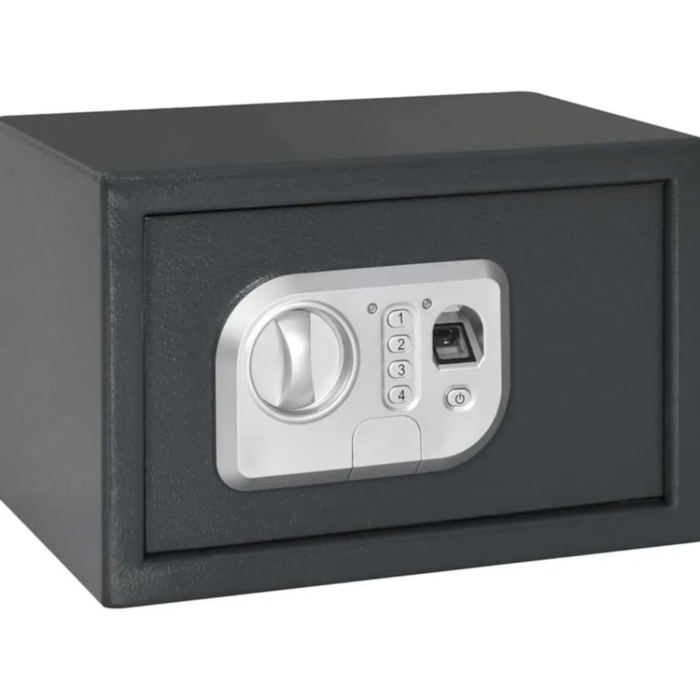 vidaXL Seguridad Empresarial Y Del Hogar-Caja fuerte digital Gris oscuro 31 x 20 x 20 cm Acero