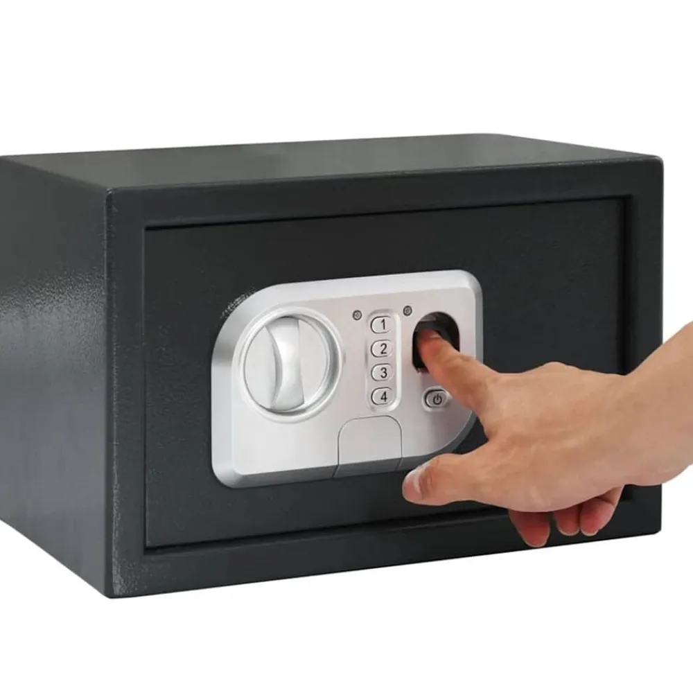 vidaXL Seguridad Empresarial Y Del Hogar-Caja fuerte digital Gris oscuro 31 x 20 x 20 cm Acero